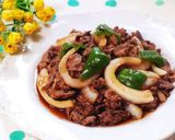 ♡牛肉と玉ねぎの甘辛ガーリックだれ焼き♡作り方7写真