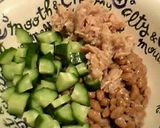 とろけるチーズのサラダ納豆丼作り方1写真
