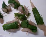 簡単！鶏ささみの　大葉巻き　ニラ葱ソース作り方3写真