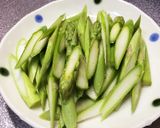 アスパラとミニトマトと豚肉炒めぽん酢和え作り方1写真