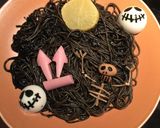 イカスミパスタでハロウィンの夜プレート★作り方2写真