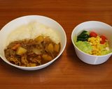 キャンプのごはん　カレー＆サラダ作り方4写真