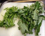 空芯菜とニンニクの炒め物作り方1写真