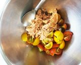 ミニトマトたっぷり♡簡単冷製パスタ作り方1写真