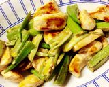 オクラと鶏肉炒め作り方5写真