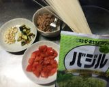 アレンジそうめん☆バジルトマトの洋風素麺作り方1写真