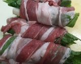 オクラと山芋とエゴマの葉の肉巻き作り方4写真