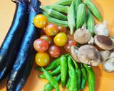塩トマトde♪夏野菜いろいろソテー作り方1写真