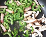 ゴーヤとベーコンとキノコのシンプルパスタ作り方5写真