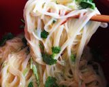 パクチー釜玉そうめん作り方5写真