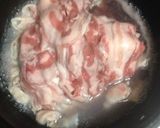 鍋用豚肉の水煮焼きとチンゲン菜作り方2写真