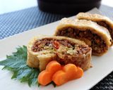 ジューシー！大きな油揚げの肉味噌巻き作り方8写真