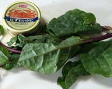 ツルムラサキと蟹缶のカレー炒め作り方1写真