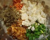 カッテージチーズ入りじゃこ焼き作り方1写真