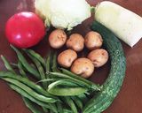 ☆畑の野菜で メインサラダ☆作り方1写真