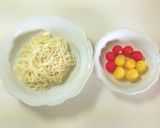 そうめんピカタとプチトマトの照り焼き作り方1写真