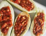 ＊茄子ボートのトマトチーズ焼き＊作り方6写真