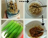 オクラのくるみ味噌和え。作り方1写真