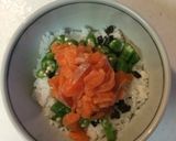 おくらとオニオンのサーモン丼作り方3写真