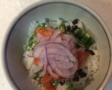 おくらとオニオンのサーモン丼作り方4写真