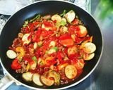 地産地消夏野菜！簡単家庭のトマトソース飯作り方9写真