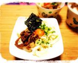 簡単冷た〜い月見きつねうどん作り方6写真