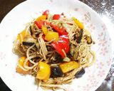 夏野菜カレー風味焼きそば作り方6写真