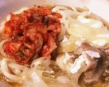 辛ウマ！手を汚さず6分温玉豚キムチうどん作り方9写真