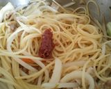 【茹でないパスタ2】餃子&梅の焼うどん風作り方5写真
