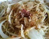 【茹でないパスタ2】餃子&梅の焼うどん風作り方6写真