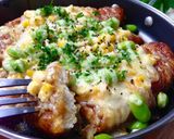 ササミ生地de枝豆コーンの焼きカレーピザ作り方8写真