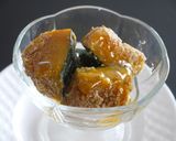 かぼちゃの胡麻まぶしに 蜂蜜とえごま油♡作り方2写真