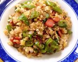 夏のお昼ごはん♪茗荷ししとう焼き豚炒飯作り方5写真