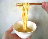 釜玉うどんと小麦粉で作った麺で釜玉うどん作り方14写真