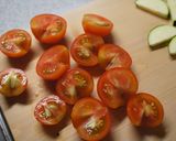 野菜たっぷり:ズッキーニとトマトのパスタ作り方2写真