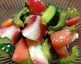 苦くない☆釜揚げしらすとゴーヤの梅肉あえ作り方7写真