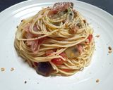 なすとトマトと生ハムの冷製パスタ作り方12写真
