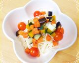 ランチ簡単★彩りミルク野菜タレ冷やし麺作り方1写真
