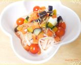 ランチ簡単★彩りミルク野菜タレ冷やし麺作り方4写真