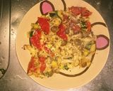 シメジとズッキーニとパプリカの卵炒め物作り方5写真