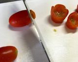 ミニトマトの飾り切り☆お花ver.☆作り方1写真