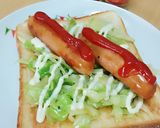 朝食☆カレーキャベツのウインナートースト作り方3写真