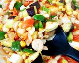 夏野菜とシーフードのチリソース炒め作り方5写真