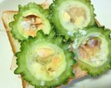 うす塩ゴーヤのおかかバジルカレートースト作り方3写真