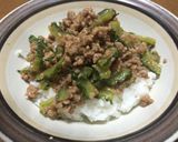 俺流！苦くない！！…ゴーヤの肉味噌炒め丼作り方8写真
