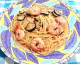 盆の料理で残ったエビの殻でクリームパスタ作り方5写真