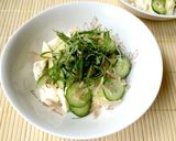 梅チューブで☆梅ドレッシングの豆腐サラダ作り方3写真