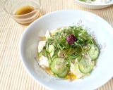 梅チューブで☆梅ドレッシングの豆腐サラダ作り方4写真