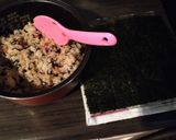 ひじきご飯で♪ハム&チーズのおにぎらず♡作り方1写真