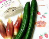 ちくわ、みょうが、きゅうりのサラダ作り方1写真